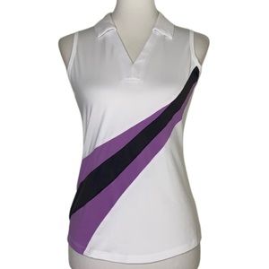 BETTE & COURT Sleeveless Performance Polo Top S